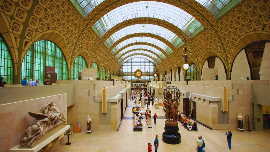 Elevated view of the interior of the Musee d'Orsay, Paris, France