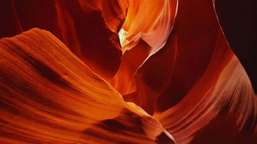 Eroded sandstone formations in Upper Antelope Canyon, near Page, Navajo Nation, Arizona, USA